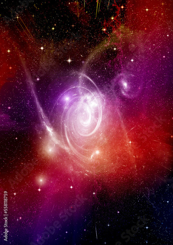 galaxy in a free space. 3D rendering