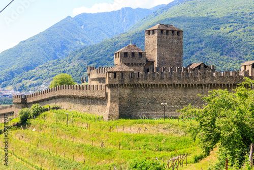 Montebello Castle in Bellinzona, Switzerland. UNESCO World Heritage Site