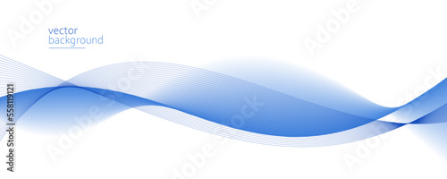 Smooth flow of wavy shape with gradient vector abstract background, light blue design curve line energy motion, relaxing music sound or technology.