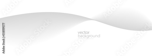 Smooth flow of wavy shape with gradient vector abstract background, light grey design curve line energy motion, relaxing image or technology.