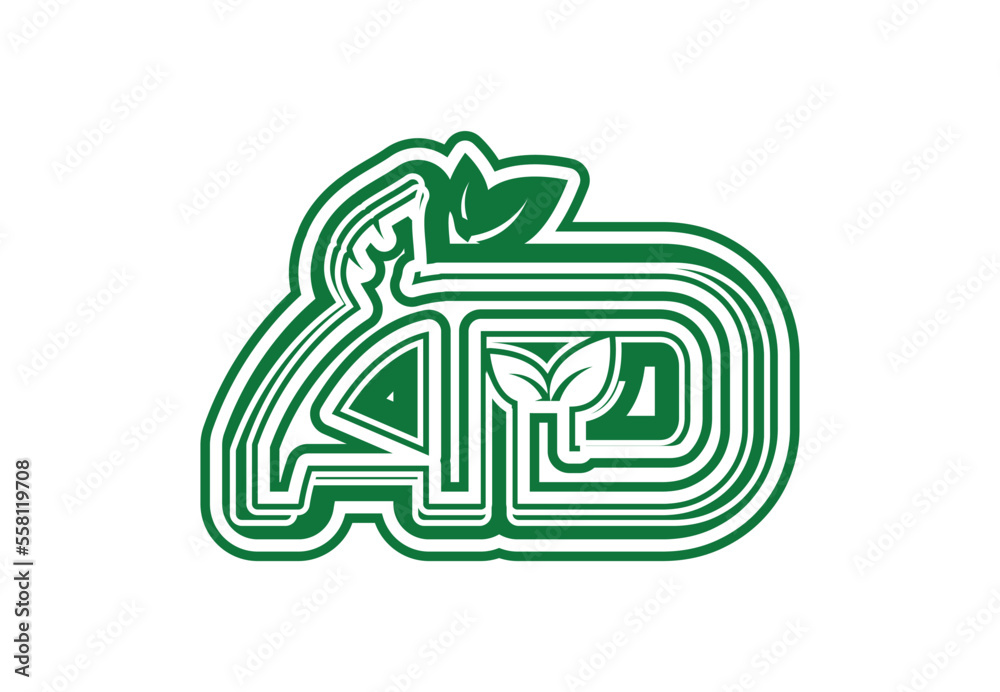 AD letter logo and sticker design template AD letter logo and sticker design template