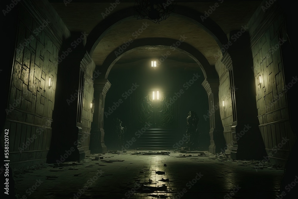 labyrinth tunnel. Generative AI
