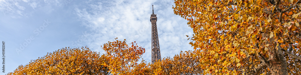Top of the Eiffel Tower on a Fall day Top of the Eiffel Tower on a Fall day