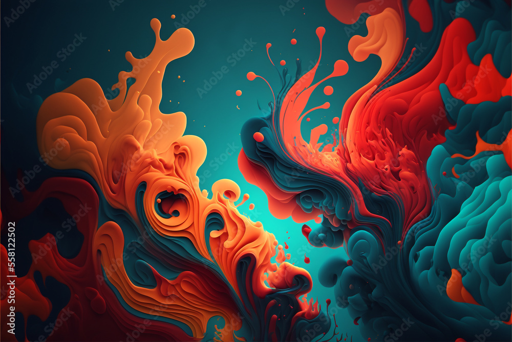 abstract glowing neon color fluid fiery background