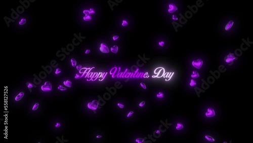 Wallpaper Mural Valentine's Day animation in the form of red hearts on a dark background Torontodigital.ca