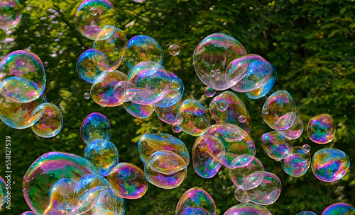 large soap bubbles are not round shape