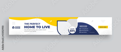 Real estate web banner or Horizontal large web banner  template