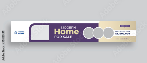 Real estate web banner or Horizontal large web banner  template