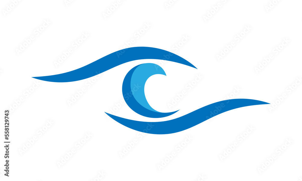 Vector logo design of eye health vision. Pro Vector