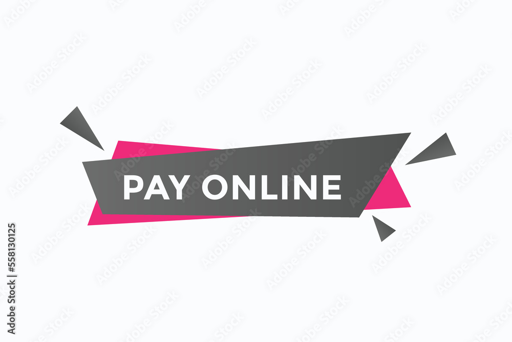 pay online button vectors.sign label speech bubble pay online
