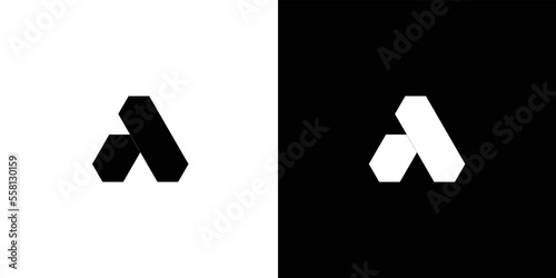 Minimal Awesome Creative Trendy Professional Letter A Logo Design Template On Black And White Background