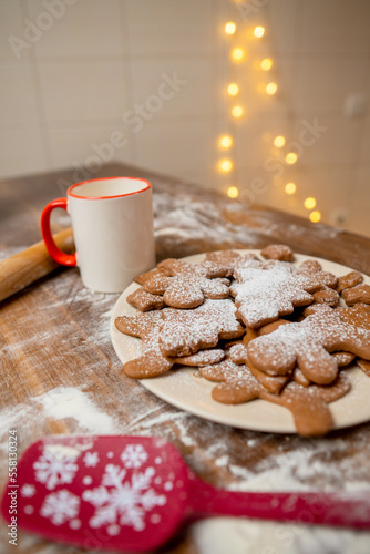 Christmas gingerbread cookies for children.