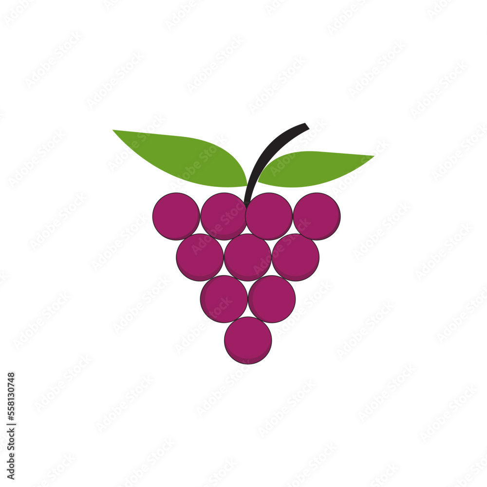 Fresh grape with leaves isolated Free Vector Fresh grape with leaves isolated Free Vector