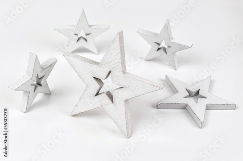 Fototapeta Naklejka Na Ścianę i Meble -  five white stars