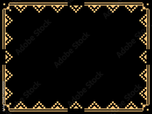 Art deco frame. Vintage linear border. Design a template for invitations, leaflets and greeting cards. Geometric golden frame. The style of the 1920s - 1930s. Vector illustration