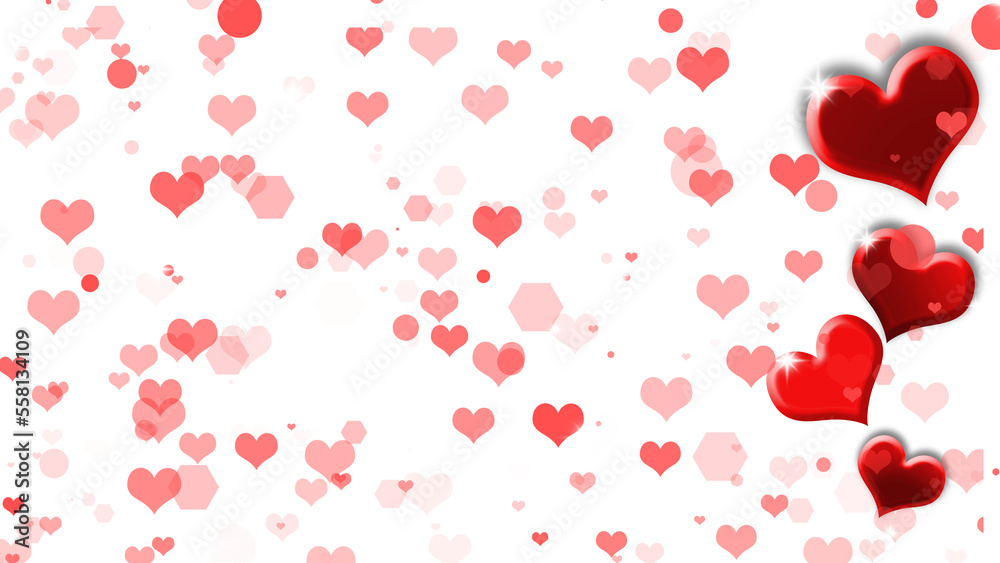heart love pink red with big small size for valentine day transparent background
