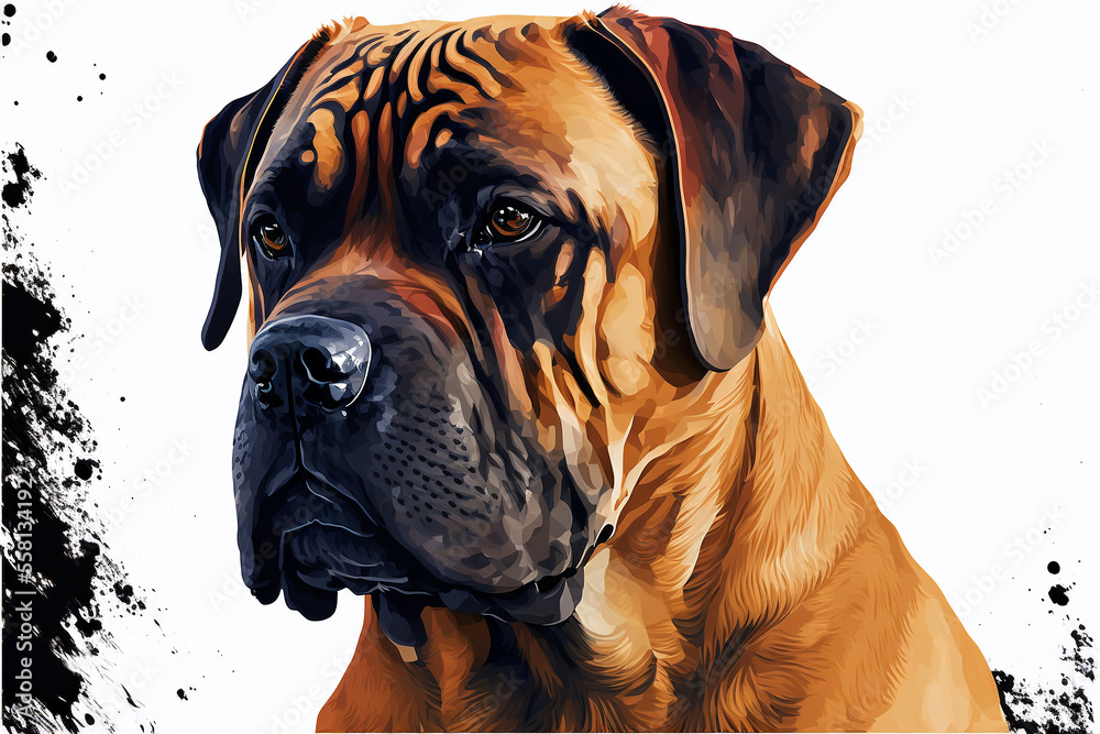 Boerboel, breed of dog for guarding or personal defense. Originally from South Africa. Generative AI.