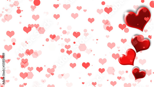 Fototapeta Naklejka Na Ścianę i Meble -  heart love pink red with big small size for valentine day transparent background