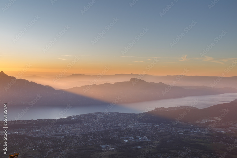 Vue du lac du Bourget depuis belvédère du Revard