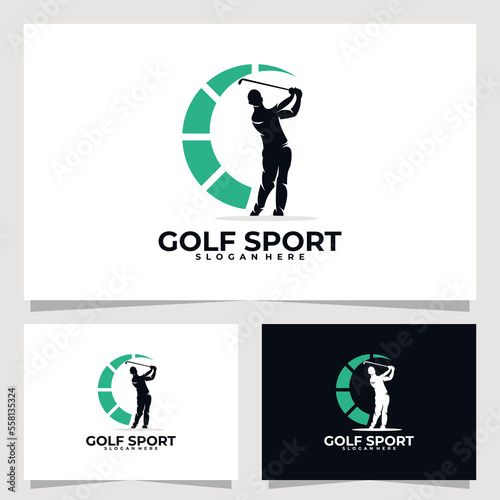 golf sport logo vector design template