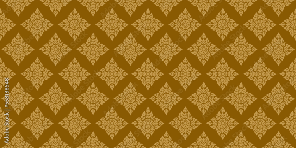 Thai art and asian style luxury background pattern decoration for printing, flyers, poster, web, banner, brochure and card concept vector illustration