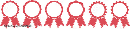 vector illustration of red colored award banners