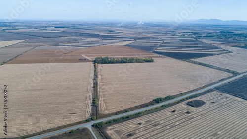 Drone Aerial view of agricultural land