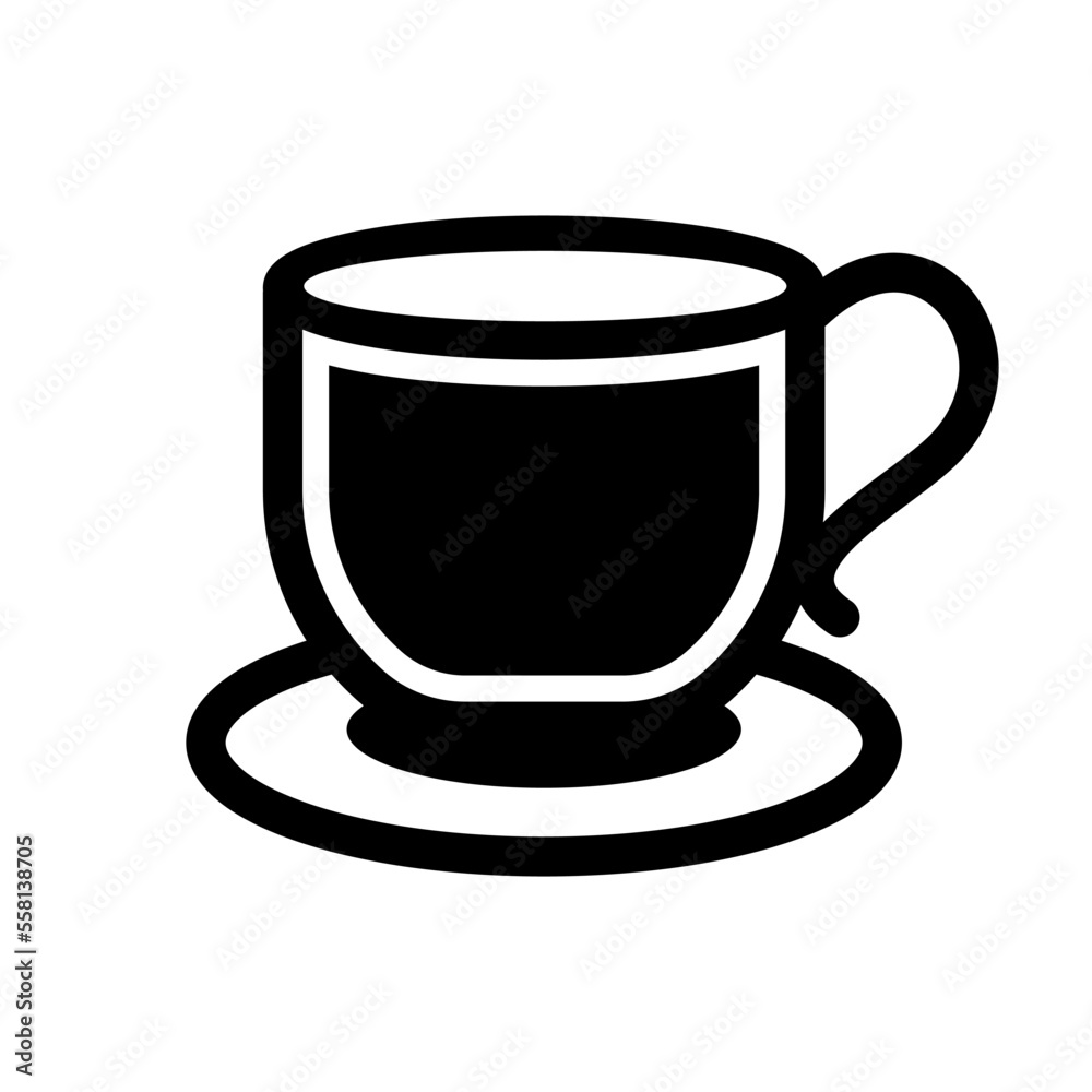 glass of coffee in trendy flat design glass of coffee in trendy flat design
