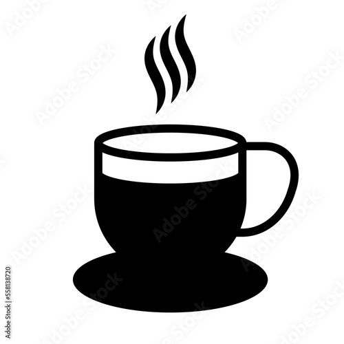 glass of coffee in trendy flat design