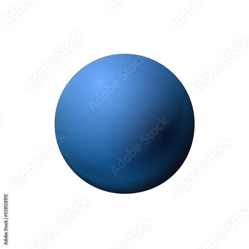Blue sphere, ball fashionable classic blue color. Matt mock up of clean realistic orb, icon. Geometric simple shape design, figure circle form. Isolated, png © Nanotrillion