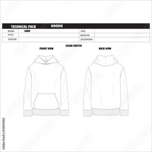 hoodie sketch and design for men's and women