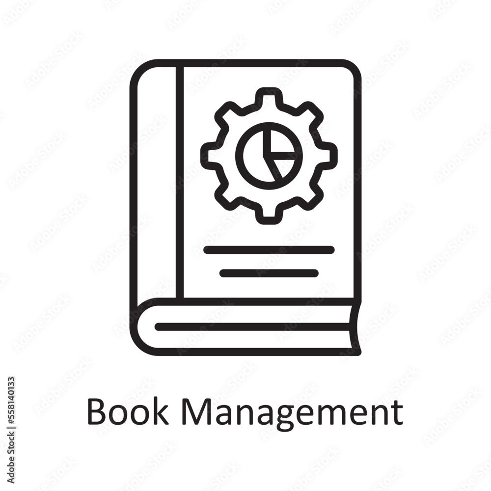 Book Management Vector Outline Icon Design illustration. Business And Data Management Symbol on White background EPS 10 File Book Management Vector Outline Icon Design illustration. Business And Data Management Symbol on White background EPS 10 File