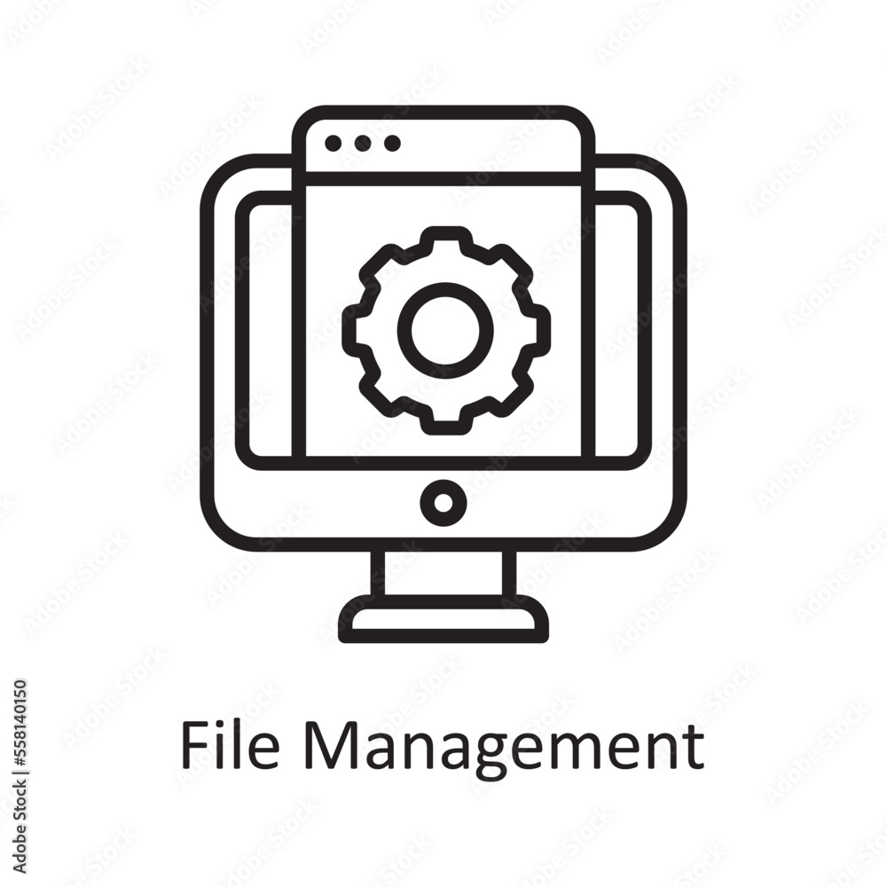 File Management Vector Outline Icon Design illustration. Business And Data Management Symbol on White background EPS 10 File File Management Vector Outline Icon Design illustration. Business And Data Management Symbol on White background EPS 10 File