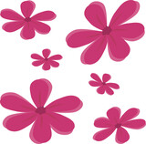 fabric pink flowers vector pattern