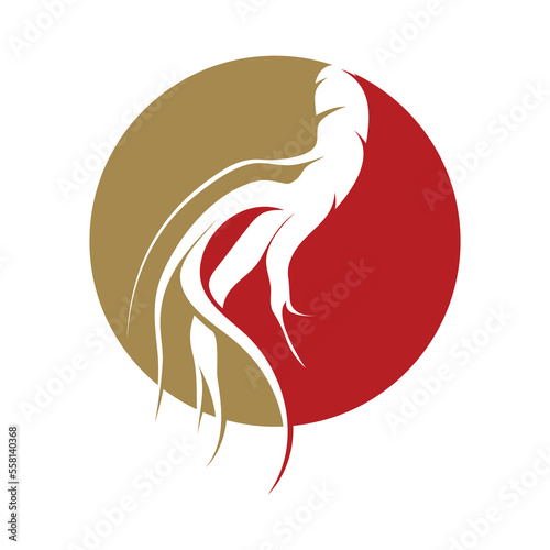 Ginseng logo design template and symbol icon