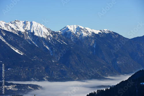 Winter landscape at early morning in ski resort Nassfeld, Austria. Europe. © Alena