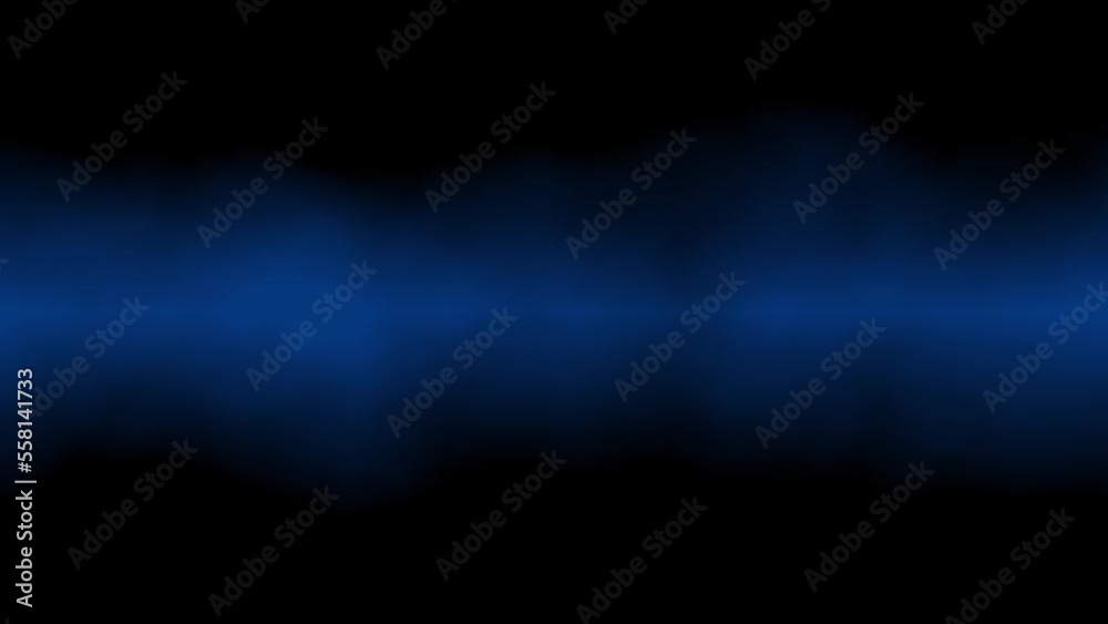 Glowing blue mist texture on black background for web design presentation application. Smoke effect seamless animation. Dark template. Neon graphic layout. Club or DJ set cover. Sound wave equalizer