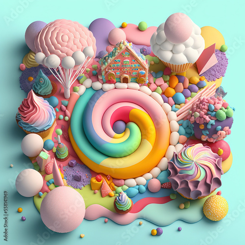 Delicious Candy Land. Generative AI