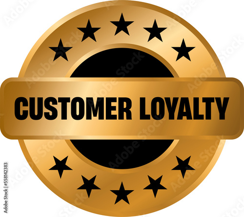 Tableau sur toile Customer loyalty gold vector emblem, Customer loyalty label stamp
