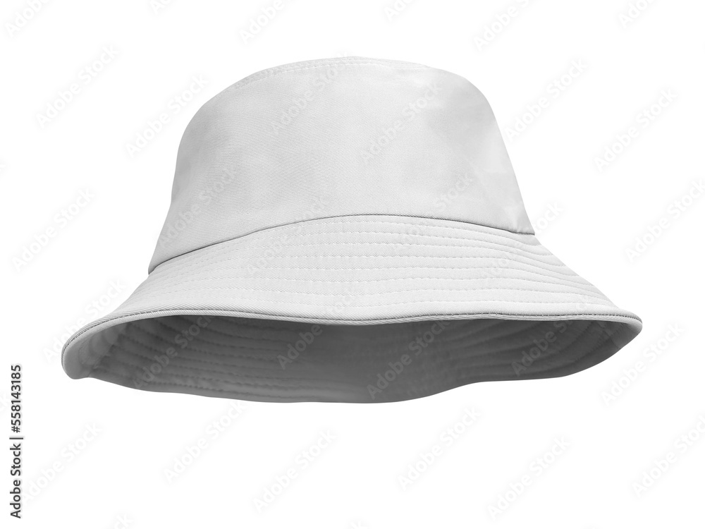 white bucket hat isolated on white - obrazy, fototapety, plakaty 
