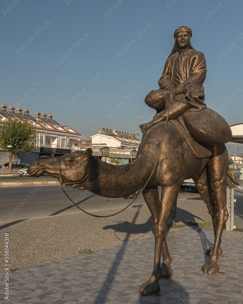 Evrenseki Turkey October 4, 2018: A series of images. Urban sculpture of a camel. Part of the composition Evrenseki Turkey October 4, 2018: A series of images. Urban sculpture of a camel. Part of the composition