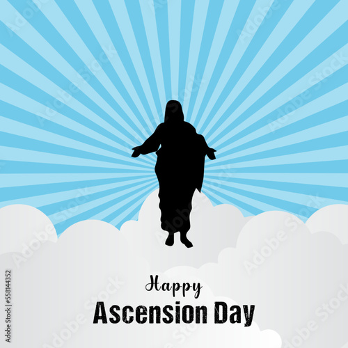 Happy ascension day typography vector background.suitable for card, banner, or poster