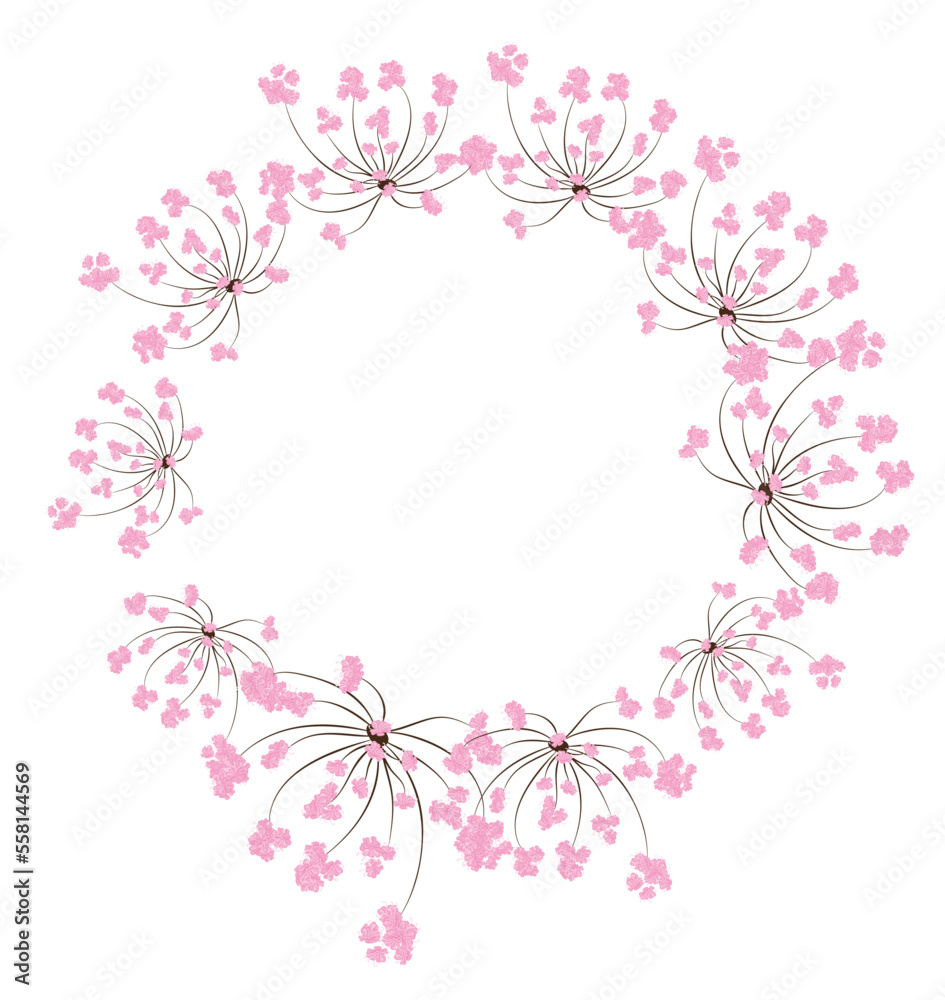 vector cherry blossom, sakura branch with pink flowers vector cherry blossom, sakura branch with pink flowers