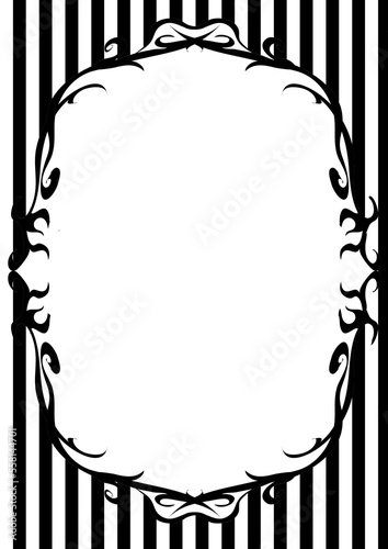 Decorative art nuovo floral blank frame pattern  vertical format with text place and space