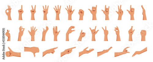 Human hands icons and symbols set vector illustration