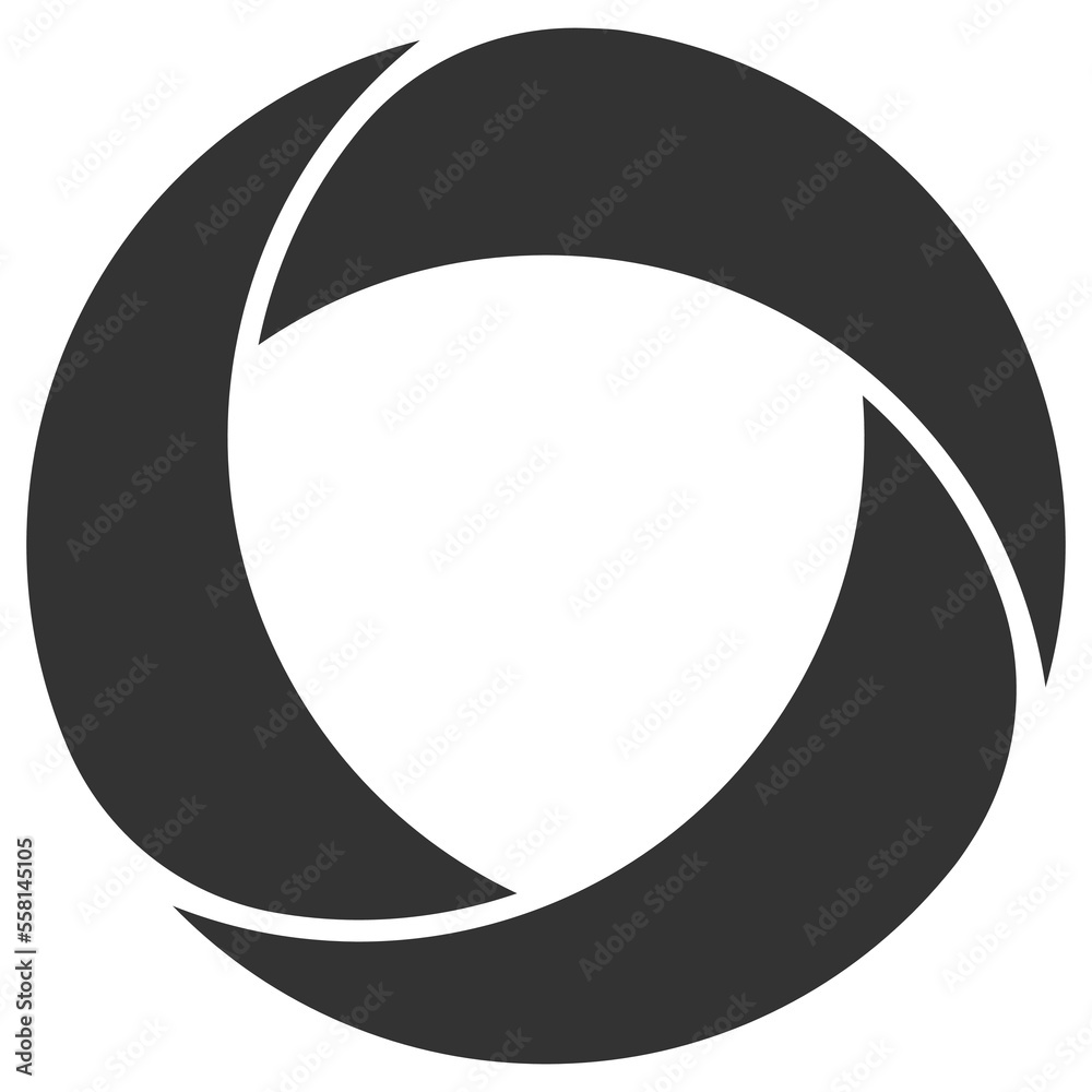 Icon camera lens, shutter diaphragm, round abstract shutter logo Icon camera lens, shutter diaphragm, round abstract shutter logo
