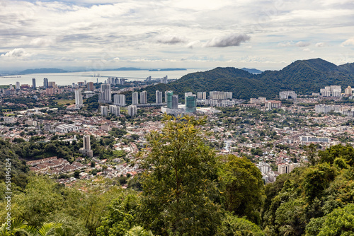 Fototapeta Naklejka Na Ścianę i Meble -  Aerial view of Georgetown in Penang, Malaysia