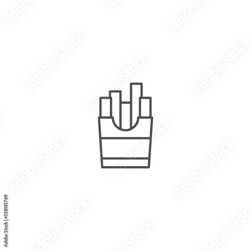 Illustration of French Fries Outline Icon - Fast Food Icon Set Vector Illustration Design.