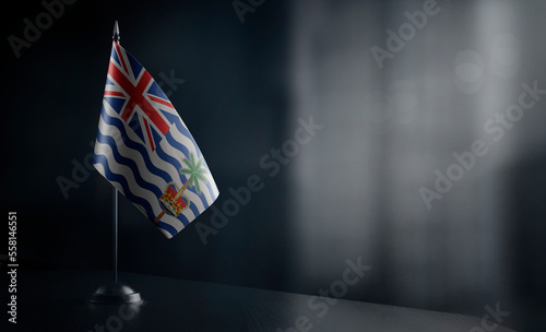 Small national flag of the British Indian Ocean Territory on a black background photo