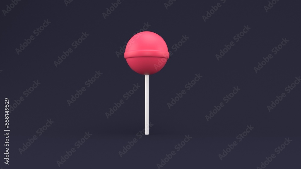 Red or Pink lollipop 3d image 3D rendering illustration Red or Pink lollipop 3d image 3D rendering illustration